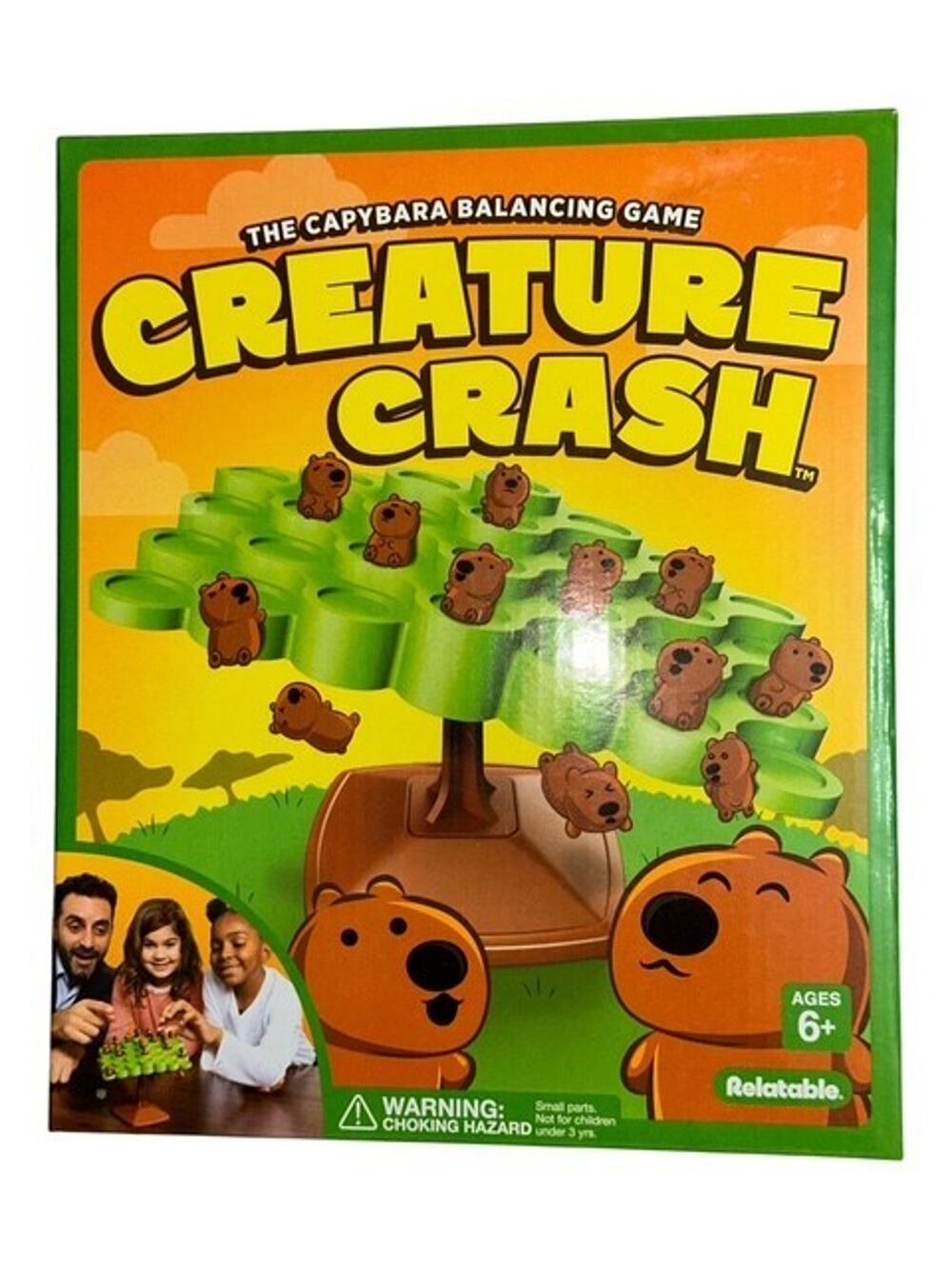 Creature Crash Game Capybara Balancing Tree Ages 6+ Relatable Toppling Tower NEW